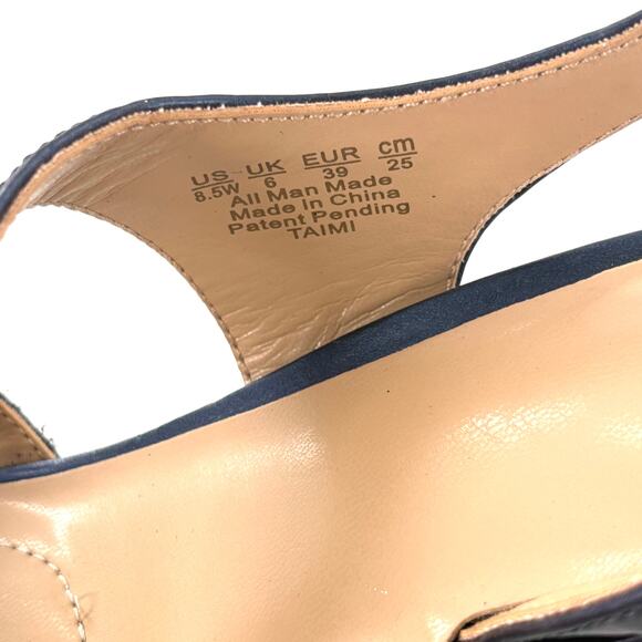 Naturalizer Taimi Heels 8.5 8.5W Wide Navy Blue NWOT Sandals Pumps Sparkle - Picture 8 of 9